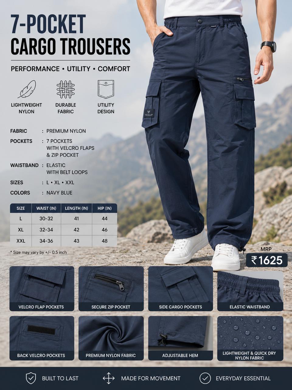 TENUP 7 POCKET CARGO TROUSERS