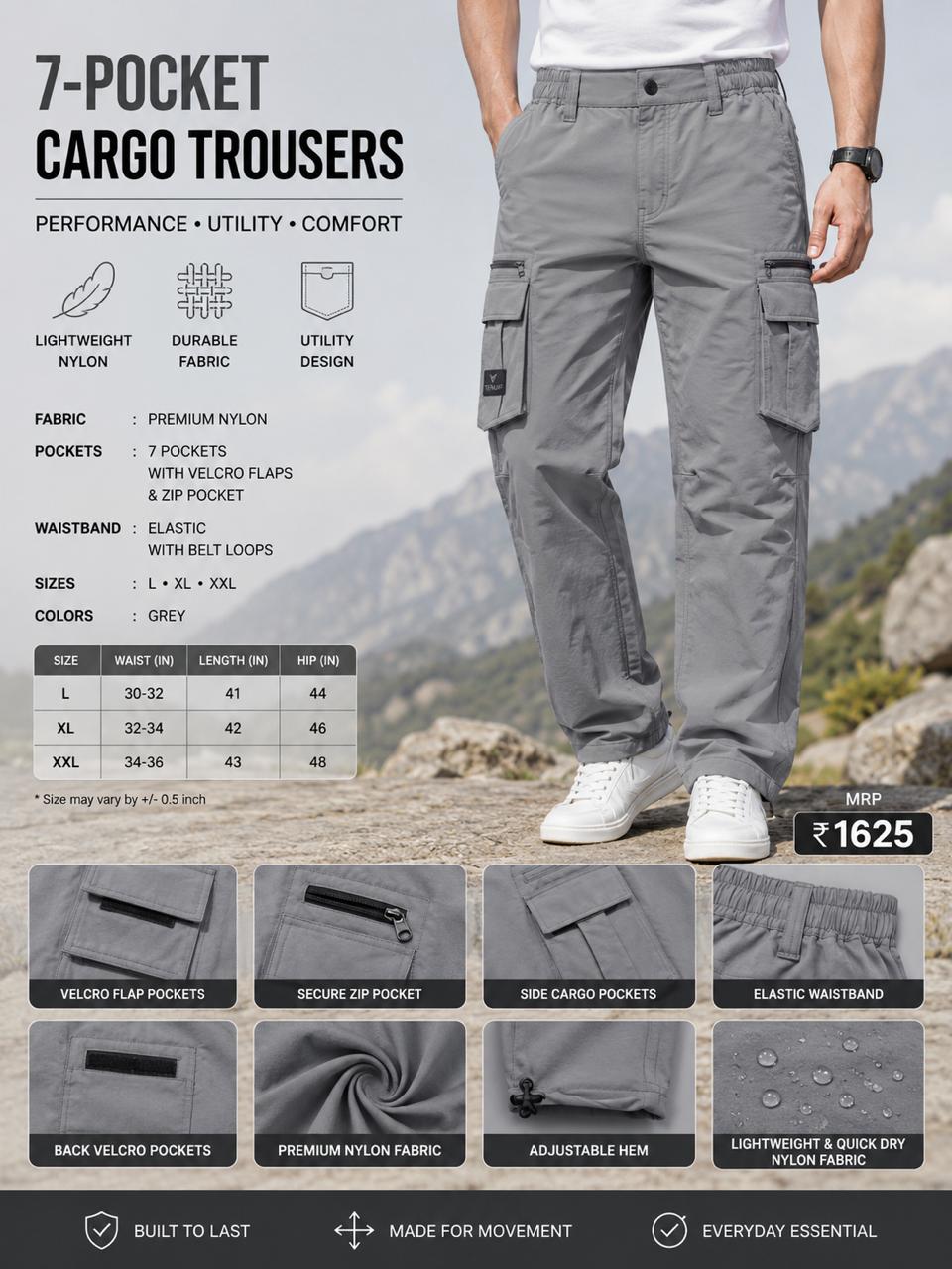 TENUP 7 POCKET CARGO TROUSERS