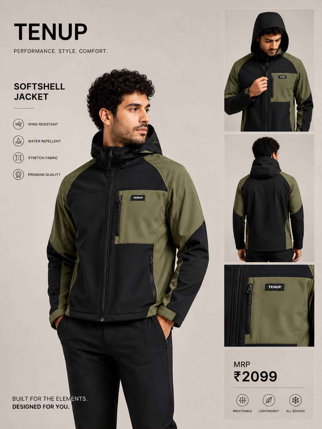 TENUP ZOLTAN SOFTSHELL BONDED FLEECE UPPER -